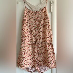 Mudd Floral Print Romper - Pink and Cream